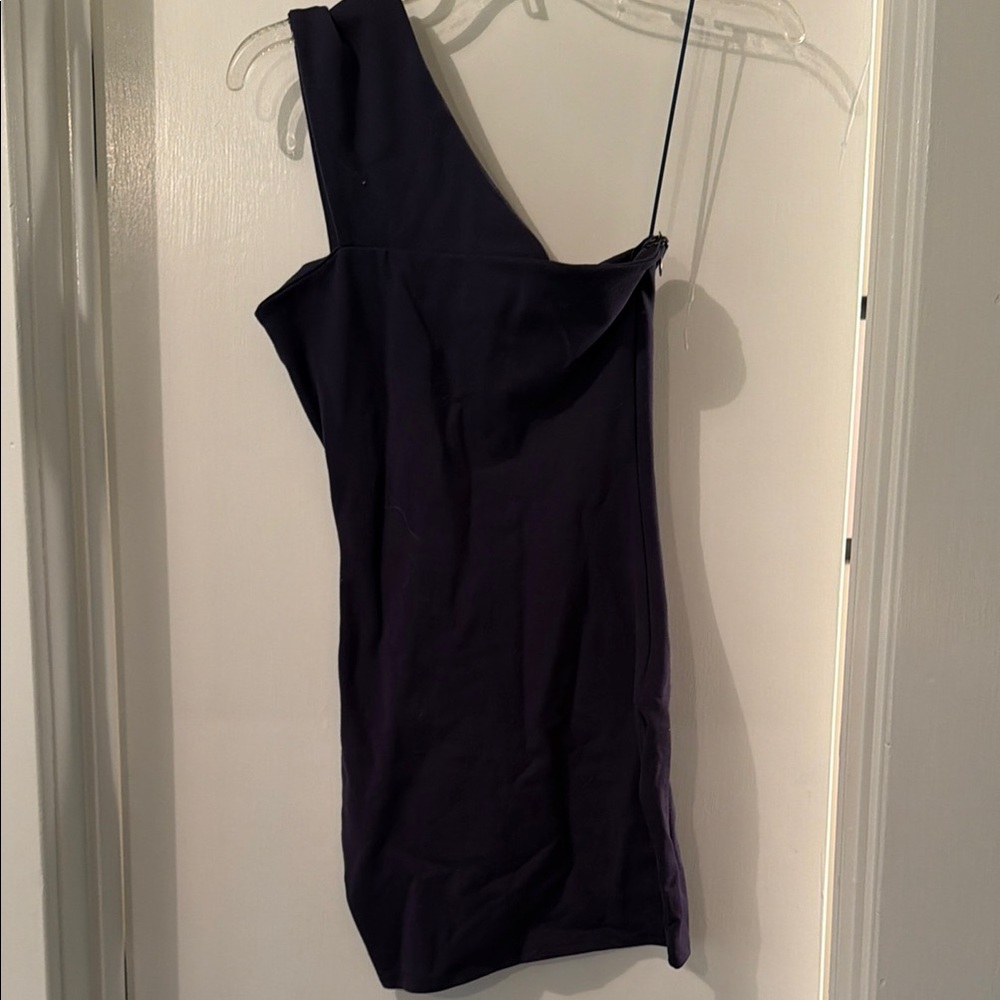 Elegant One-Shoulder Purple Dress